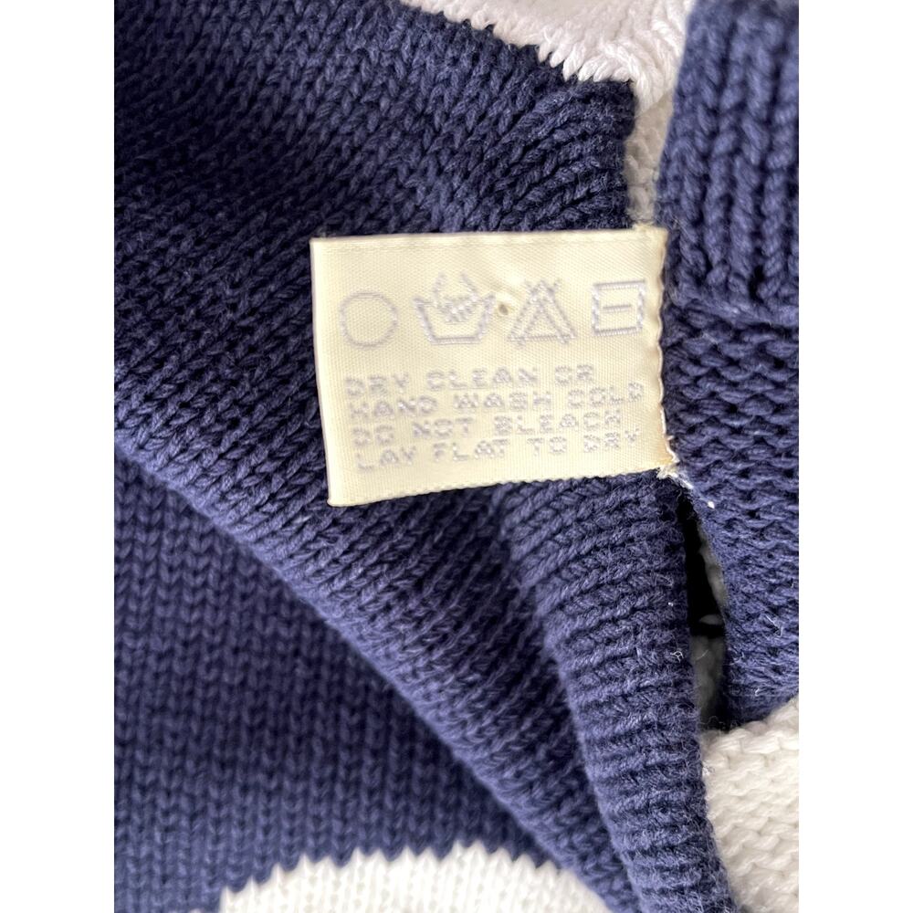 The Eagle's Eye L Anchor Sweater Navy Cotton 90s Vintage Nautical Preppy Unique - Picture 11 of 12